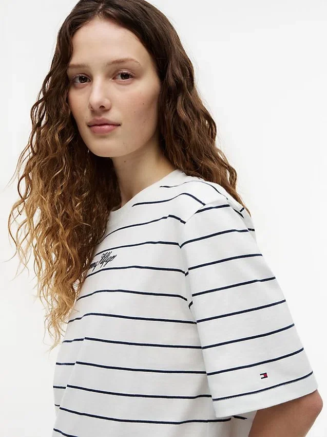 Relaxed Fit Embroidered Script T-Shirt Relaxed Fit Embroidered Script T-Shirt