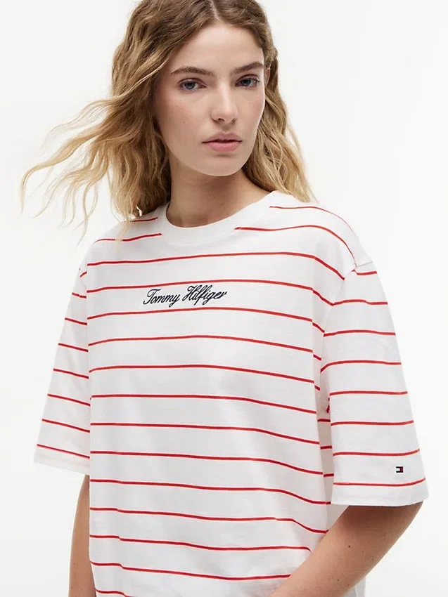 Relaxed Fit Embroidered Script T-Shirt Relaxed Fit Embroidered Script T-Shirt