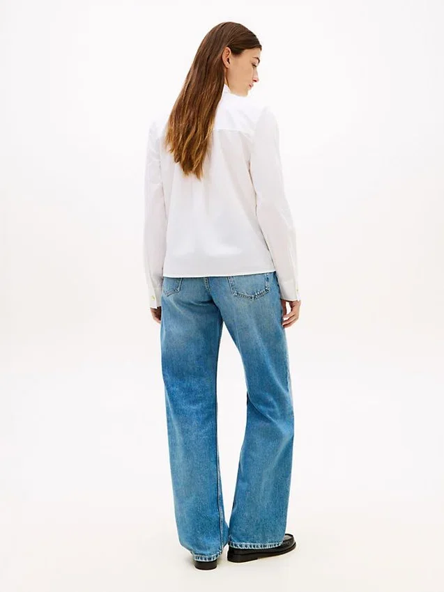 Relaxed Fit Gold-Button Poplin Shirt Relaxed Fit Gold-Button Poplin Shirt