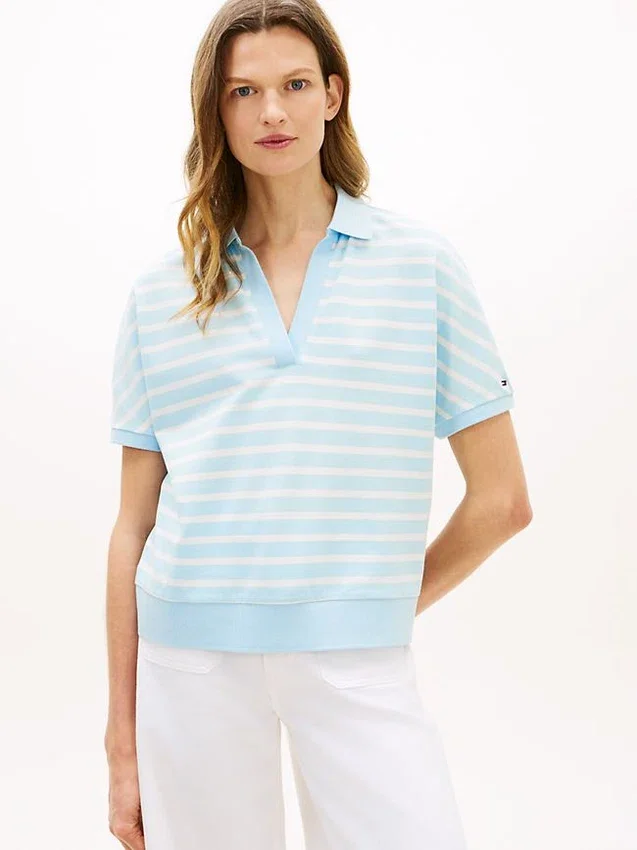 Relaxed Fit Heathered Stripe Polo Relaxed Fit Heathered Stripe Polo