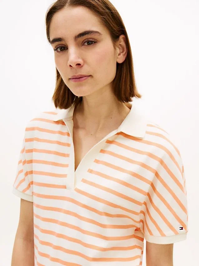 Relaxed Fit Heathered Stripe Polo Relaxed Fit Heathered Stripe Polo