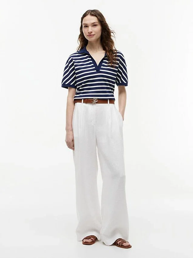 Relaxed Fit Heathered Stripe Polo Relaxed Fit Heathered Stripe Polo