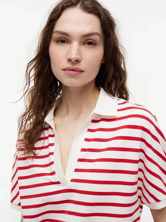 Relaxed Fit Heathered Stripe Polo Relaxed Fit Heathered Stripe Polo