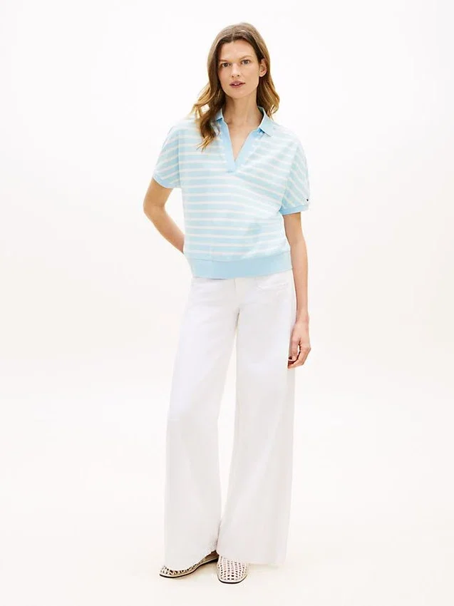 Relaxed Fit Heathered Stripe Polo Relaxed Fit Heathered Stripe Polo