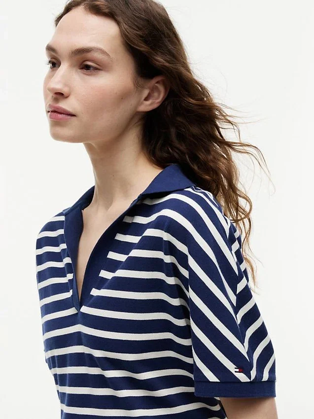 Relaxed Fit Heathered Stripe Polo Relaxed Fit Heathered Stripe Polo
