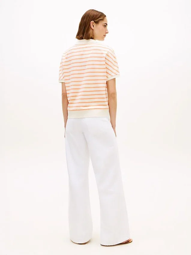 Relaxed Fit Heathered Stripe Polo Relaxed Fit Heathered Stripe Polo