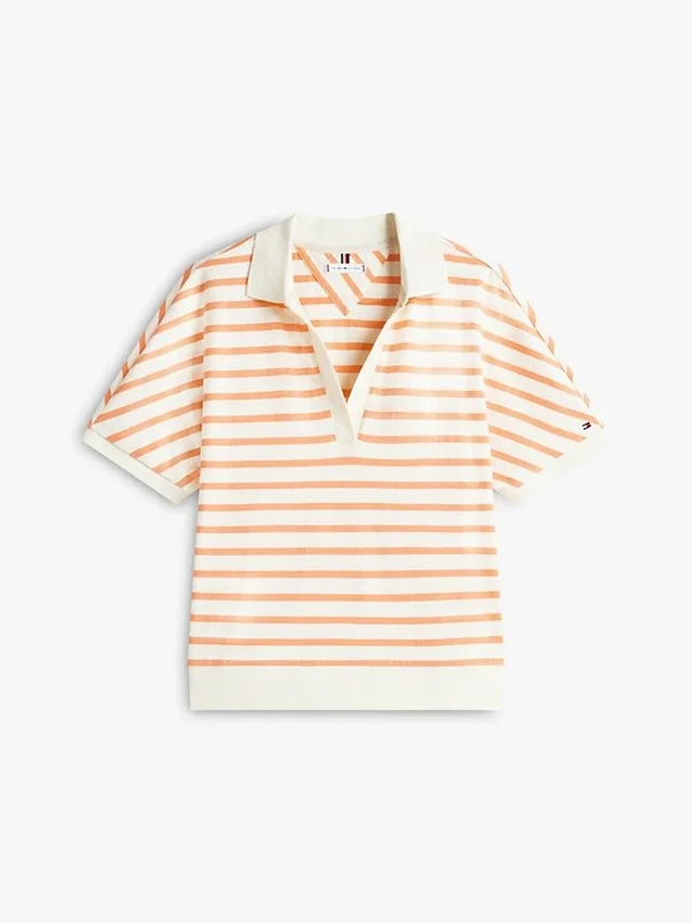 Relaxed Fit Heathered Stripe Polo Relaxed Fit Heathered Stripe Polo