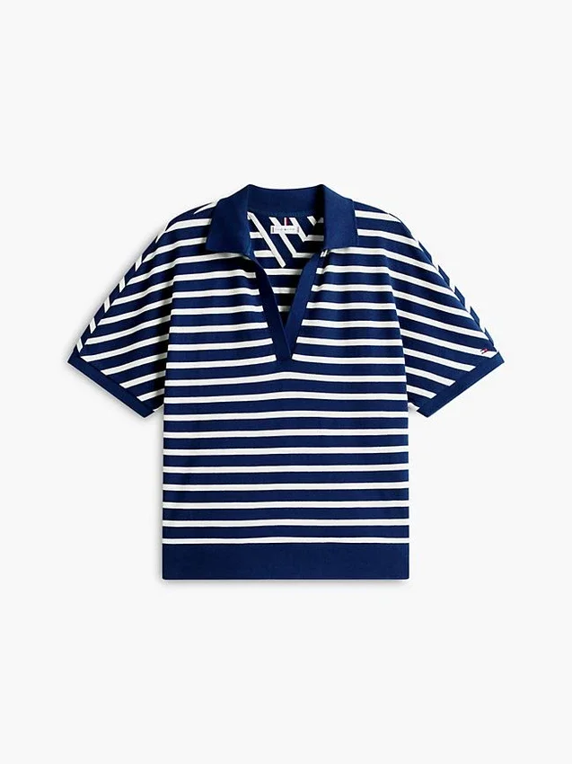 Relaxed Fit Heathered Stripe Polo Relaxed Fit Heathered Stripe Polo