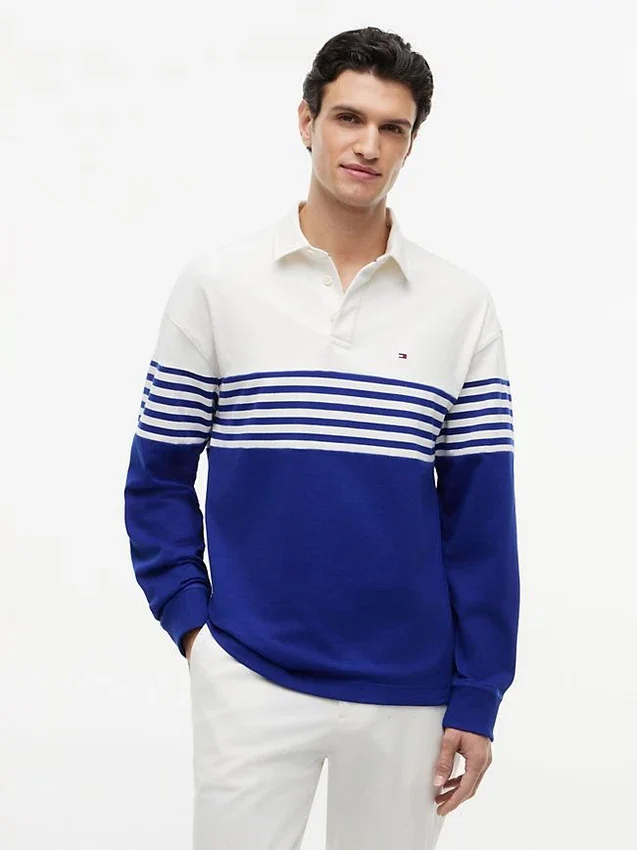 Relaxed Fit Long-Sleeve Colorblock Polo Relaxed Fit Long-Sleeve Colorblock Polo