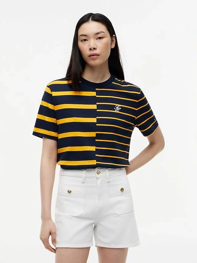 Relaxed Fit Mixed-Stripe T-Shirt Relaxed Fit Mixed-Stripe T-Shirt