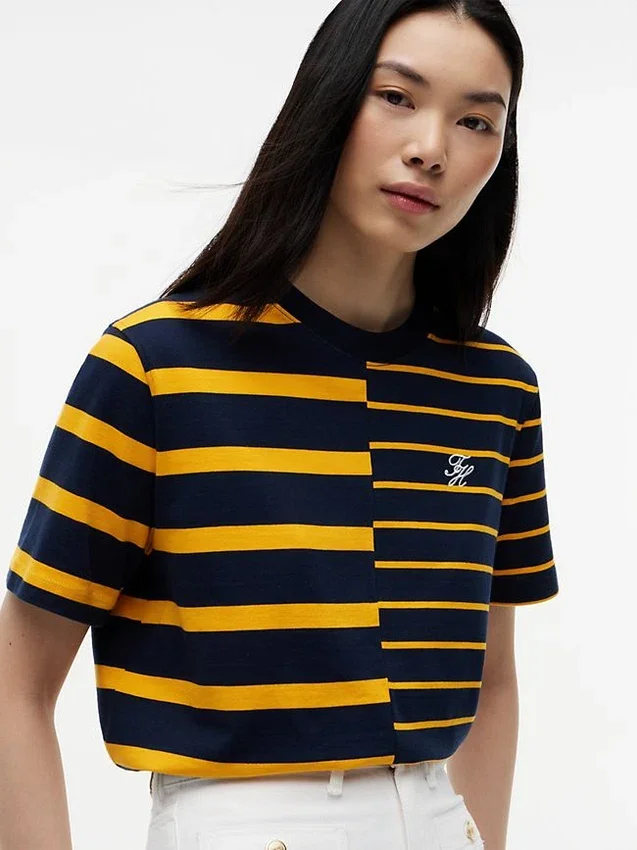 Relaxed Fit Mixed-Stripe T-Shirt Relaxed Fit Mixed-Stripe T-Shirt