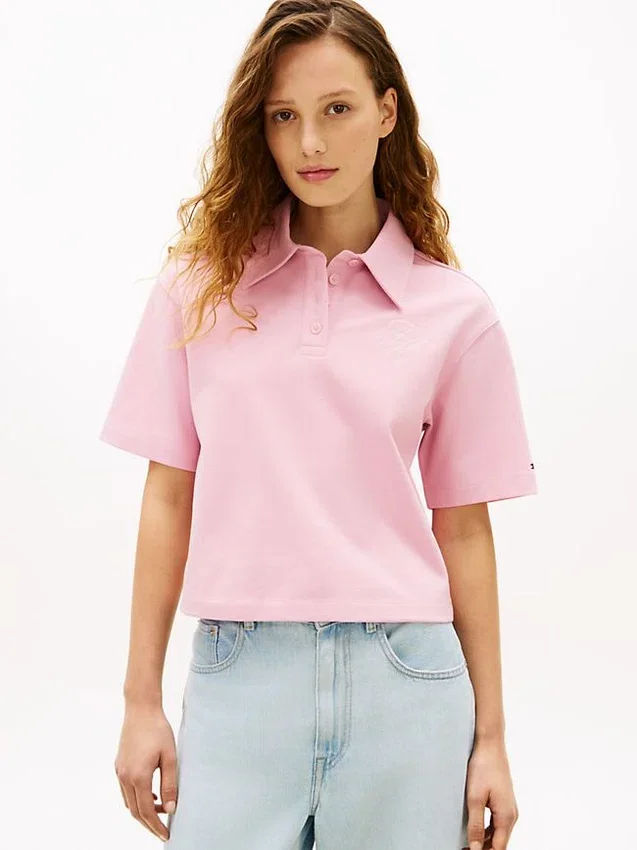 Relaxed Fit Script Monogram Pique Polo Relaxed Fit Script Monogram Pique Polo
