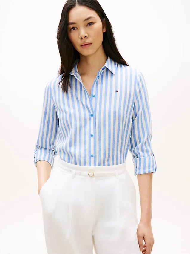 Relaxed Fit Stripe Linen-Blend Shirt Relaxed Fit Stripe Linen-Blend Shirt