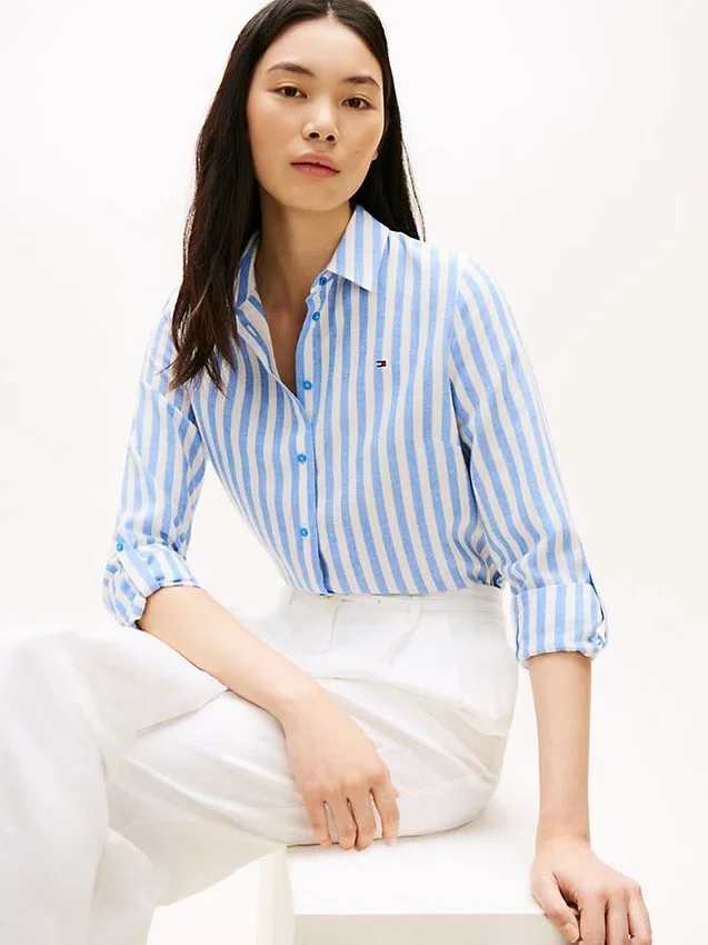 Relaxed Fit Stripe Linen-Blend Shirt Relaxed Fit Stripe Linen-Blend Shirt