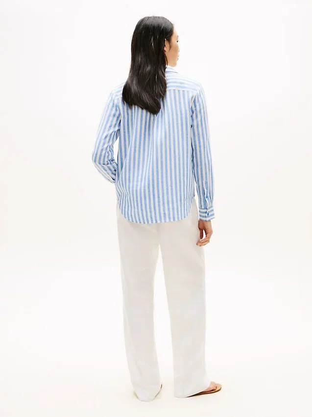 Relaxed Fit Stripe Linen-Blend Shirt Relaxed Fit Stripe Linen-Blend Shirt