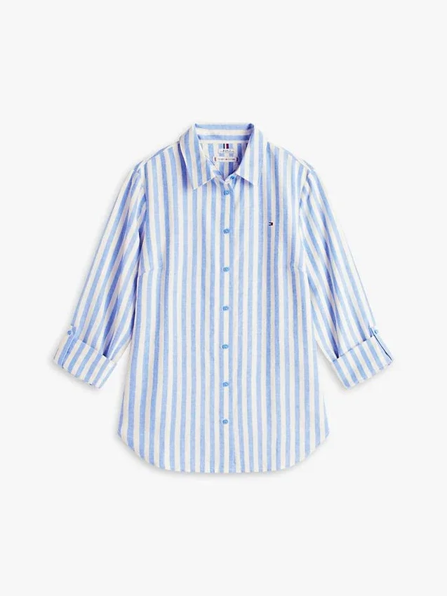 Relaxed Fit Stripe Linen-Blend Shirt Relaxed Fit Stripe Linen-Blend Shirt