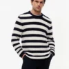 Relaxed Fit Striped Crochet Sweater Relaxed Fit Striped Crochet Sweater