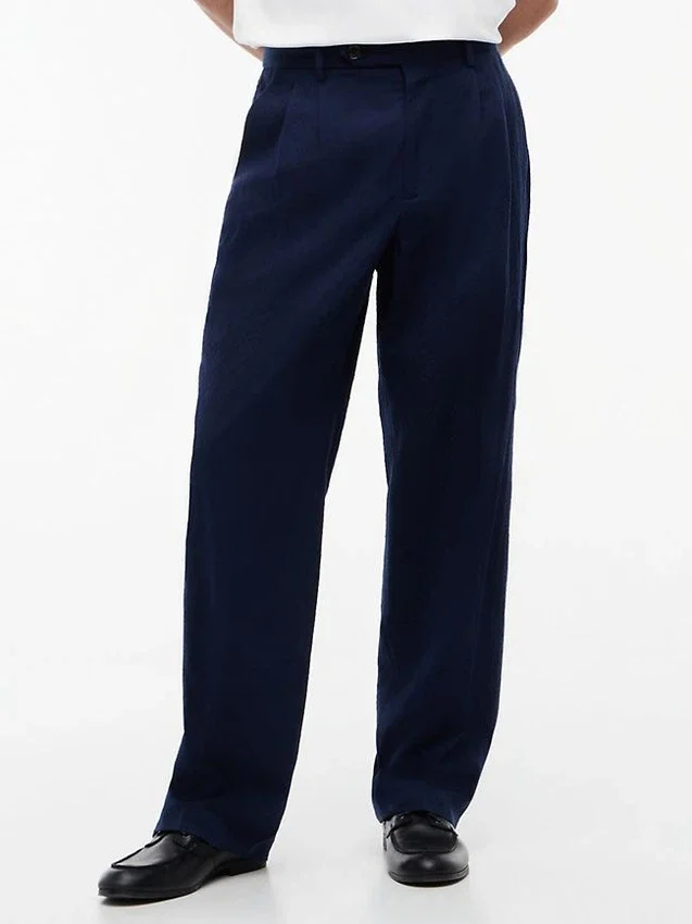 Relaxed Light Wool-Blend Seersucker Pant Relaxed Light Wool-Blend Seersucker Pant
