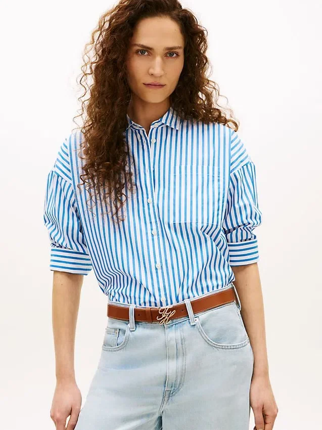 Relaxed Stripe Poplin Shirt Relaxed Stripe Poplin Shirt