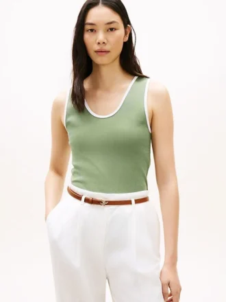 Ribbed V-Neck Tank Top