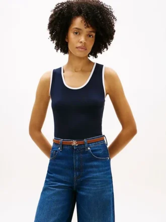 Ribbed V-Neck Tank Top