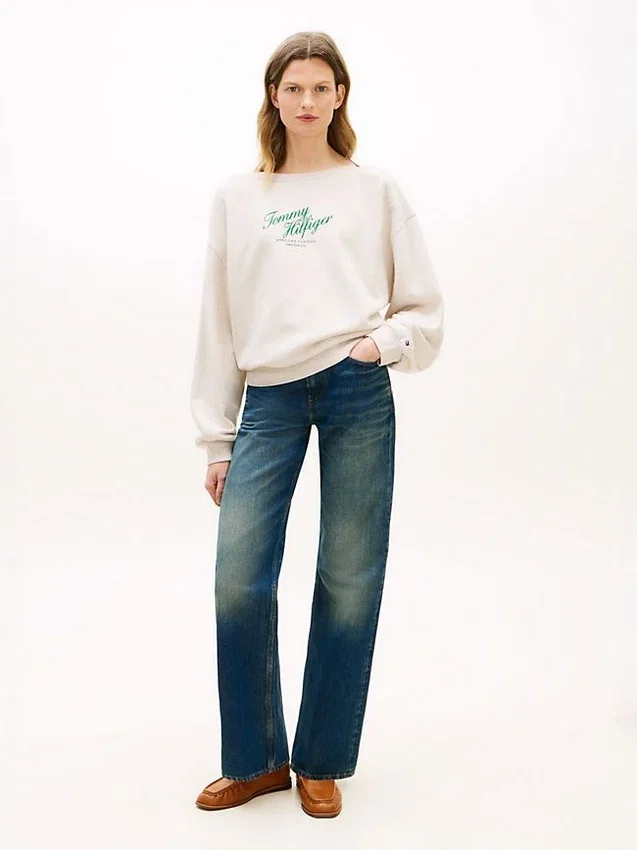 Script Logo Boatneck Sweatshirt Script Logo Boatneck Sweatshirt