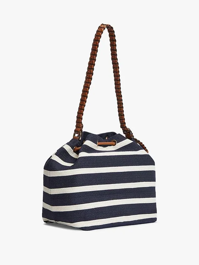 Script Monogram Breton Stripe Bucket Bag Script Monogram Breton Stripe Bucket Bag