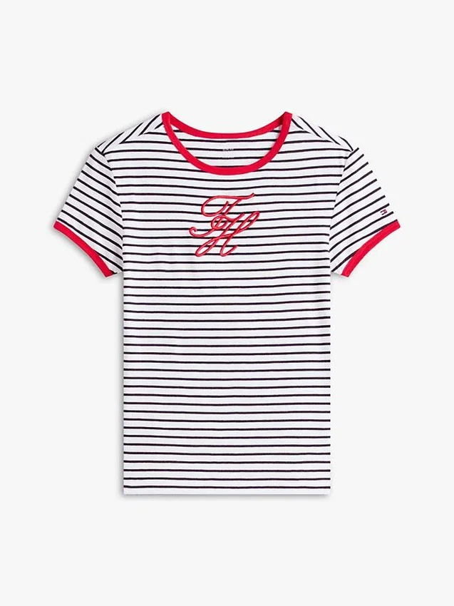 Script Monogram Striped Ringer T-Shirt Script Monogram Striped Ringer T-Shirt