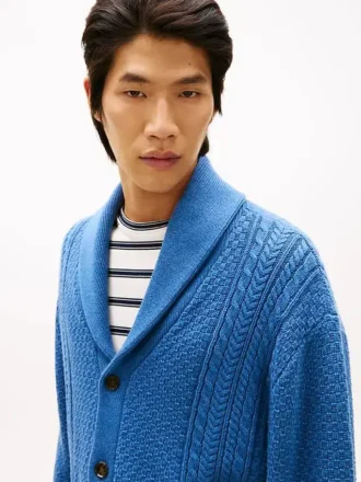 Shawl Collar Cable Knit Cardigan Shawl Collar Cable Knit Cardigan