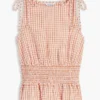 Shirred Gingham Seersucker Tank Top Shirred Gingham Seersucker Tank Top