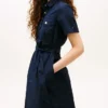 Short-Sleeve Belted Utility Shirtdress Short-Sleeve Belted Utility Shirtdress
