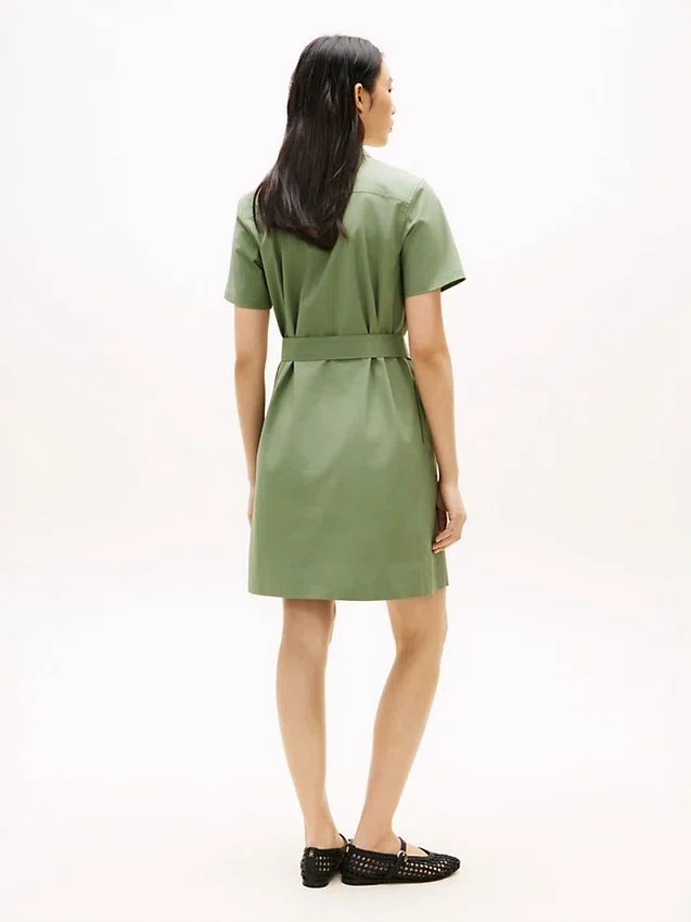 Short-Sleeve Belted Utility Shirtdress Short-Sleeve Belted Utility Shirtdress