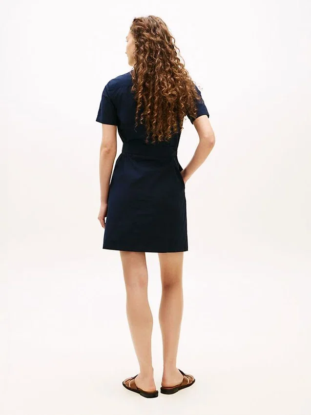 Short-Sleeve Belted Utility Shirtdress Short-Sleeve Belted Utility Shirtdress