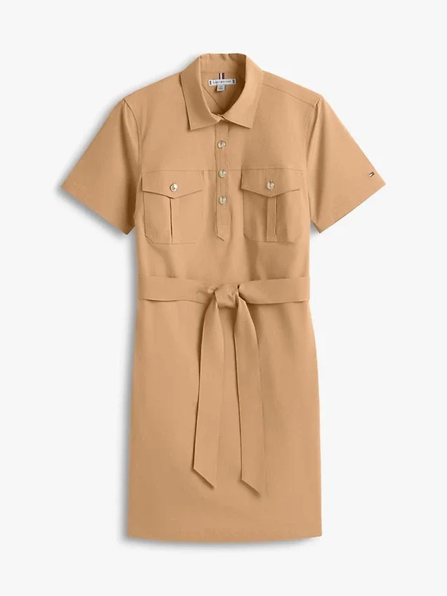 Short-Sleeve Belted Utility Shirtdress Short-Sleeve Belted Utility Shirtdress