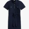 Short-Sleeve Belted Utility Shirtdress Short-Sleeve Belted Utility Shirtdress