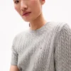 Short-Sleeve Cable Knit Sweater Short-Sleeve Cable Knit Sweater