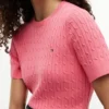 Short-Sleeve Cable Knit Sweater Short-Sleeve Cable Knit Sweater