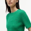 Short-Sleeve Cable Knit Sweater Short-Sleeve Cable Knit Sweater