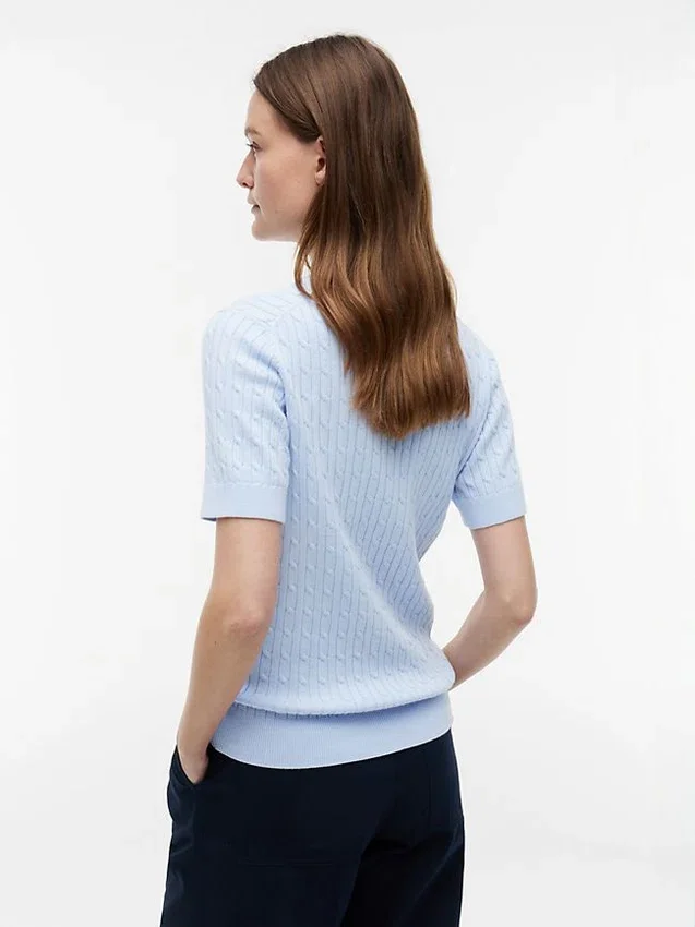 Short-Sleeve Cable Knit Sweater Short-Sleeve Cable Knit Sweater