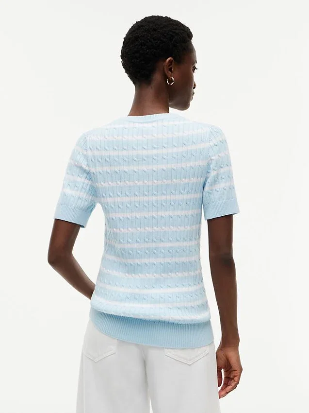 Short-Sleeve Cable Knit Sweater Short-Sleeve Cable Knit Sweater