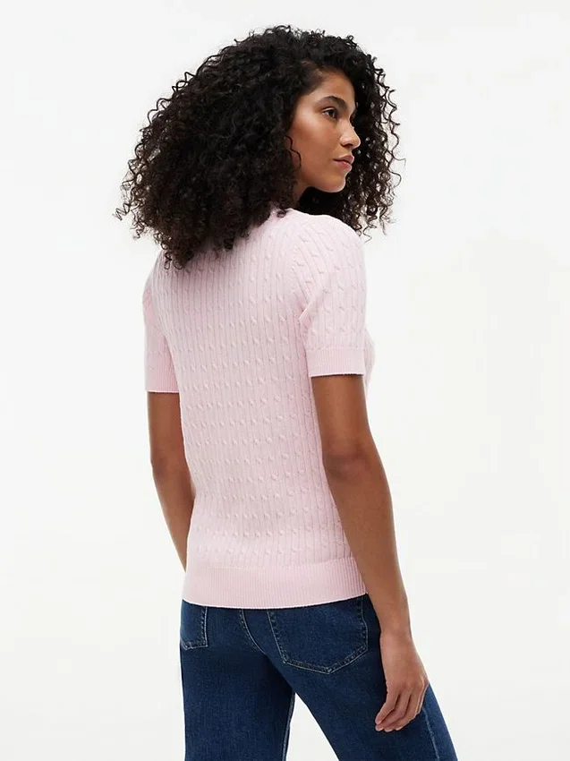 Short-Sleeve Cable Knit Sweater Short-Sleeve Cable Knit Sweater