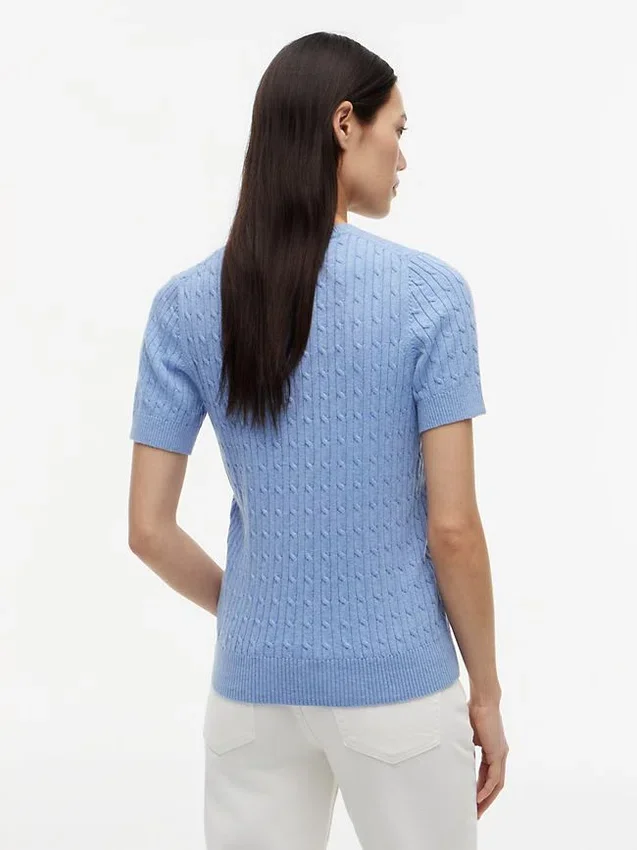 Short-Sleeve Cable Knit Sweater Short-Sleeve Cable Knit Sweater