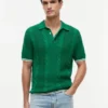 Short-Sleeve Cable Knit Sweater Polo Short-Sleeve Cable Knit Sweater Polo