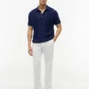 Short-Sleeve Cable Knit Sweater Polo Short-Sleeve Cable Knit Sweater Polo
