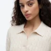 Short-Sleeve Cable Knit Sweater Polo Short-Sleeve Cable Knit Sweater Polo