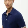 Short-Sleeve Cable Knit Sweater Polo Short-Sleeve Cable Knit Sweater Polo