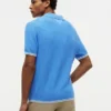 Short-Sleeve Cable Knit Sweater Polo