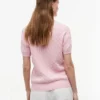Short-Sleeve Cable Knit Sweater Polo Short-Sleeve Cable Knit Sweater Polo
