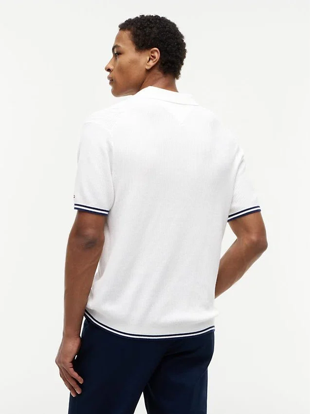 Short-Sleeve Cable Knit Sweater Polo Short-Sleeve Cable Knit Sweater Polo