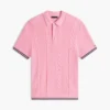 Short-Sleeve Cable Knit Sweater Polo Short-Sleeve Cable Knit Sweater Polo